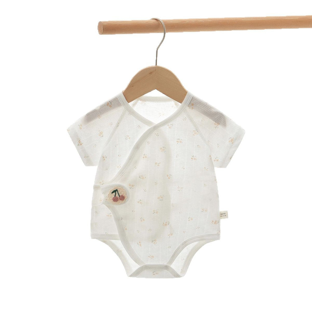 Newborn Baby Romper, Class A, Summer Thin Onesie, Baby’s Triangular Bodysuit, Short-sleeved Monk-style Outfit, Pajamas.