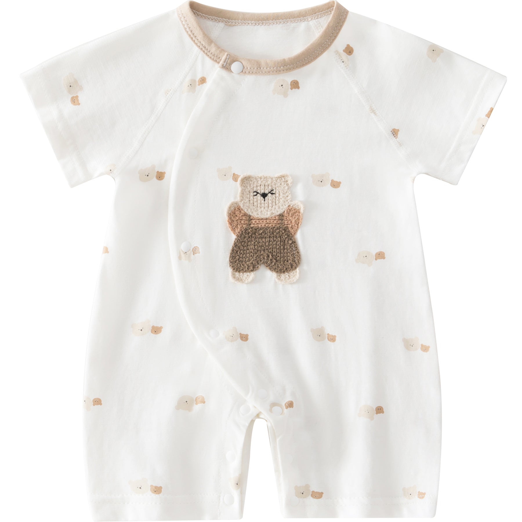 Baby's Jumpsuit Summer Thin Newborn Short-sleeved Kayak Cotton Summer Cool Feeling Class A Newborn Baby Clothes