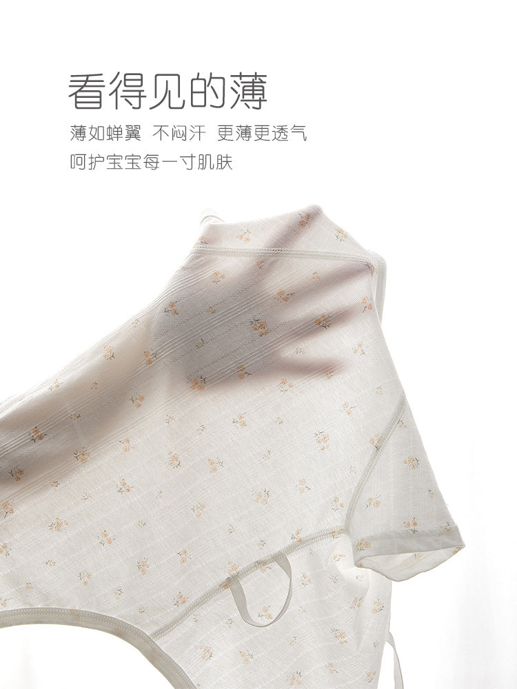Newborn Baby Romper, Class A, Summer Thin Onesie, Baby’s Triangular Bodysuit, Short-sleeved Monk-style Outfit, Pajamas.