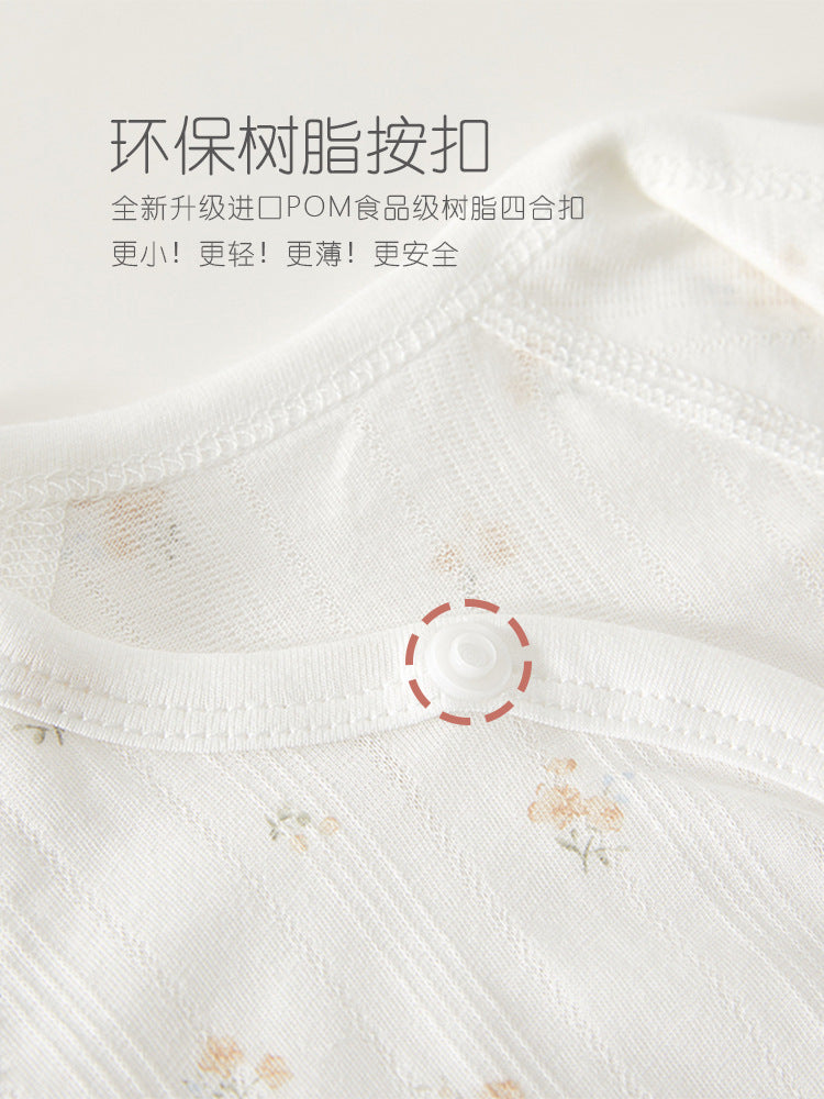 Newborn Baby Romper, Class A, Summer Thin Onesie, Baby’s Triangular Bodysuit, Short-sleeved Monk-style Outfit, Pajamas.