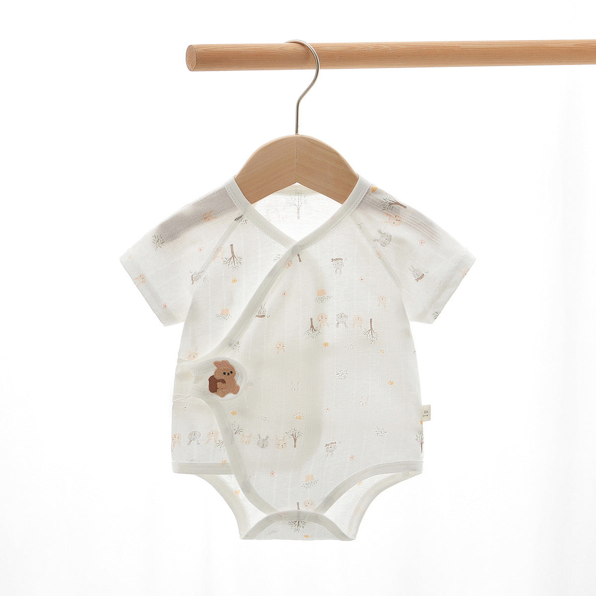 Newborn Baby Romper, Class A, Summer Thin Onesie, Baby’s Triangular Bodysuit, Short-sleeved Monk-style Outfit, Pajamas.