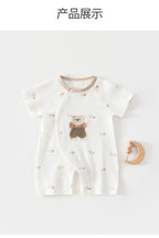 Baby's Jumpsuit Summer Thin Newborn Short-sleeved Kayak Cotton Summer Cool Feeling Class A Newborn Baby Clothes