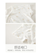 Newborn Baby Romper, Class A, Summer Thin Onesie, Baby’s Triangular Bodysuit, Short-sleeved Monk-style Outfit, Pajamas.