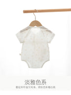 Newborn Baby Romper, Class A, Summer Thin Onesie, Baby’s Triangular Bodysuit, Short-sleeved Monk-style Outfit, Pajamas.