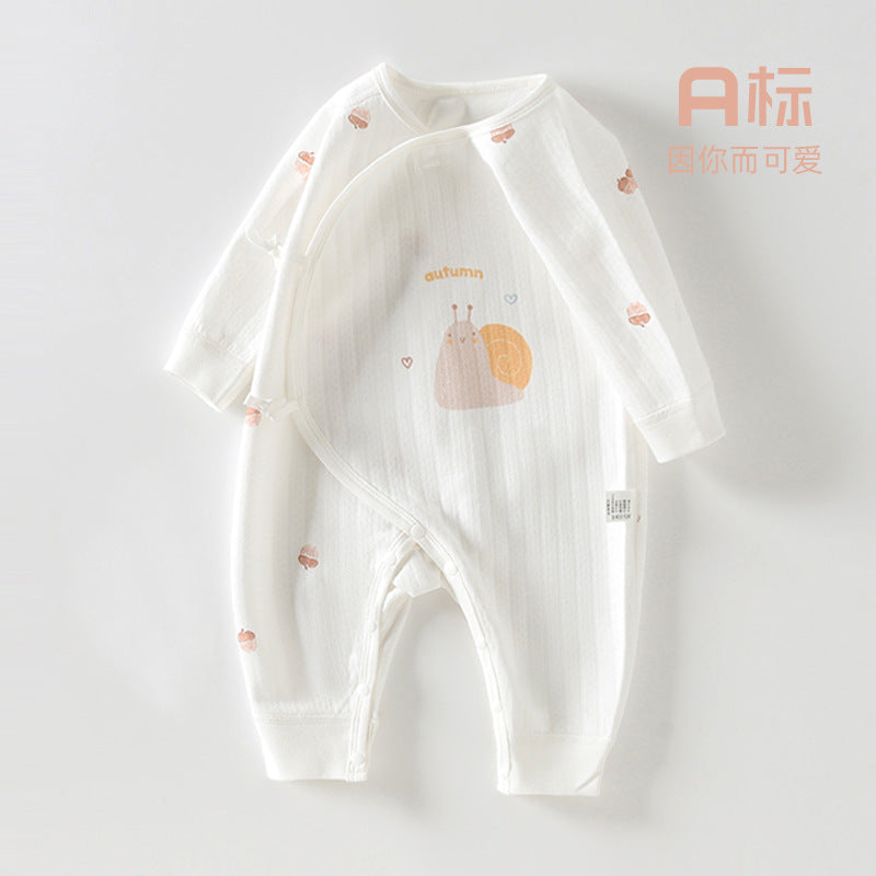 Newborn Baby Clothes Spring And Autumn Newborn Pure Cotton Boneless Butterfly Harper Baby Monk Clothes Autumn Baby Jumpsuit