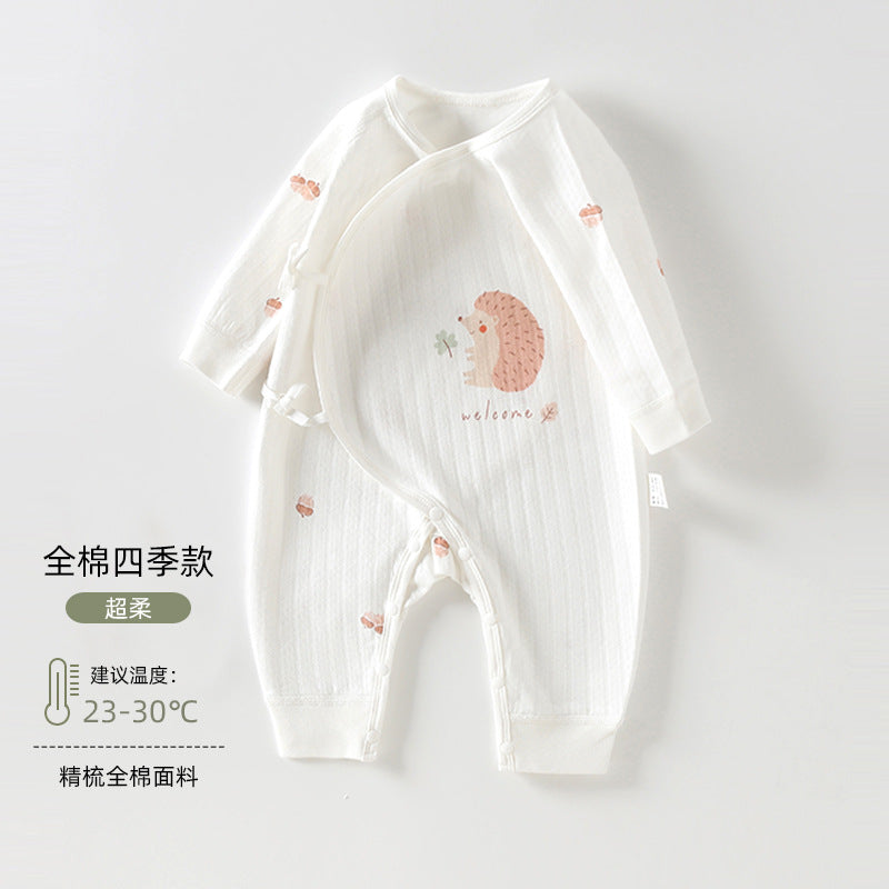 Newborn Baby Clothes Spring And Autumn Newborn Pure Cotton Boneless Butterfly Harper Baby Monk Clothes Autumn Baby Jumpsuit