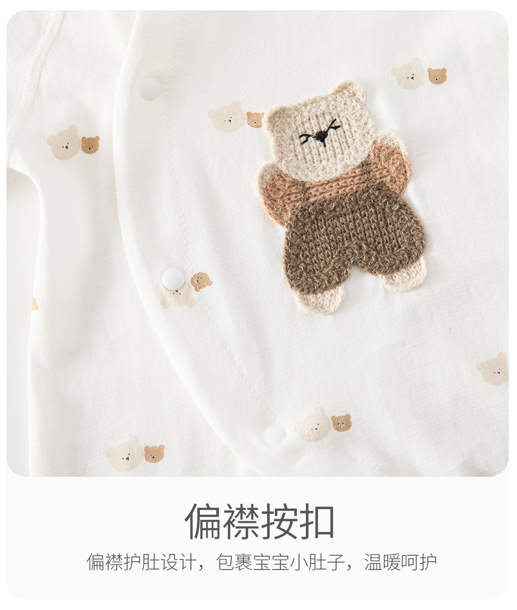 Baby's Jumpsuit Summer Thin Newborn Short-sleeved Kayak Cotton Summer Cool Feeling Class A Newborn Baby Clothes