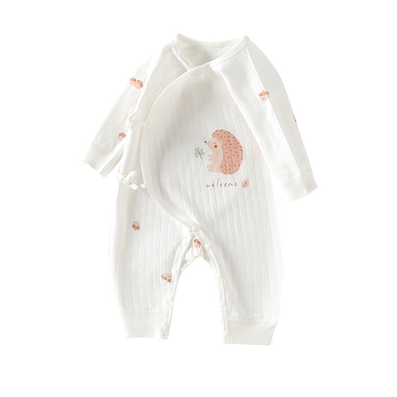 Newborn Baby Clothes Spring And Autumn Newborn Pure Cotton Boneless Butterfly Harper Baby Monk Clothes Autumn Baby Jumpsuit