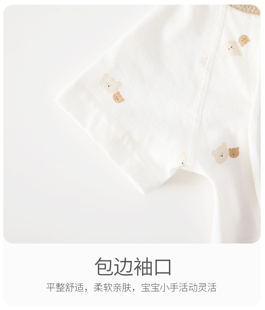 Baby's Jumpsuit Summer Thin Newborn Short-sleeved Kayak Cotton Summer Cool Feeling Class A Newborn Baby Clothes