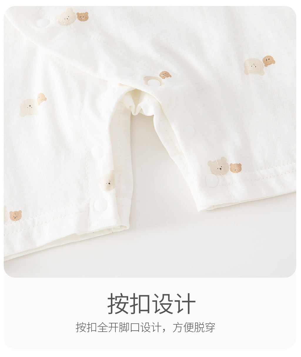 Baby's Jumpsuit Summer Thin Newborn Short-sleeved Kayak Cotton Summer Cool Feeling Class A Newborn Baby Clothes