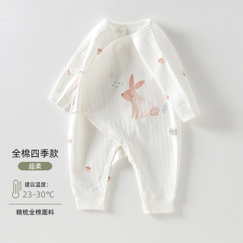 Newborn Baby Clothes Spring And Autumn Newborn Pure Cotton Boneless Butterfly Harper Baby Monk Clothes Autumn Baby Jumpsuit