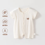 Baby Clothes, Summer Thin-style Pajamas For Newborns And Infants, Outdoor Short-sleeve Air-conditioning Rompers For Boys And Girls, Summer Onesies.