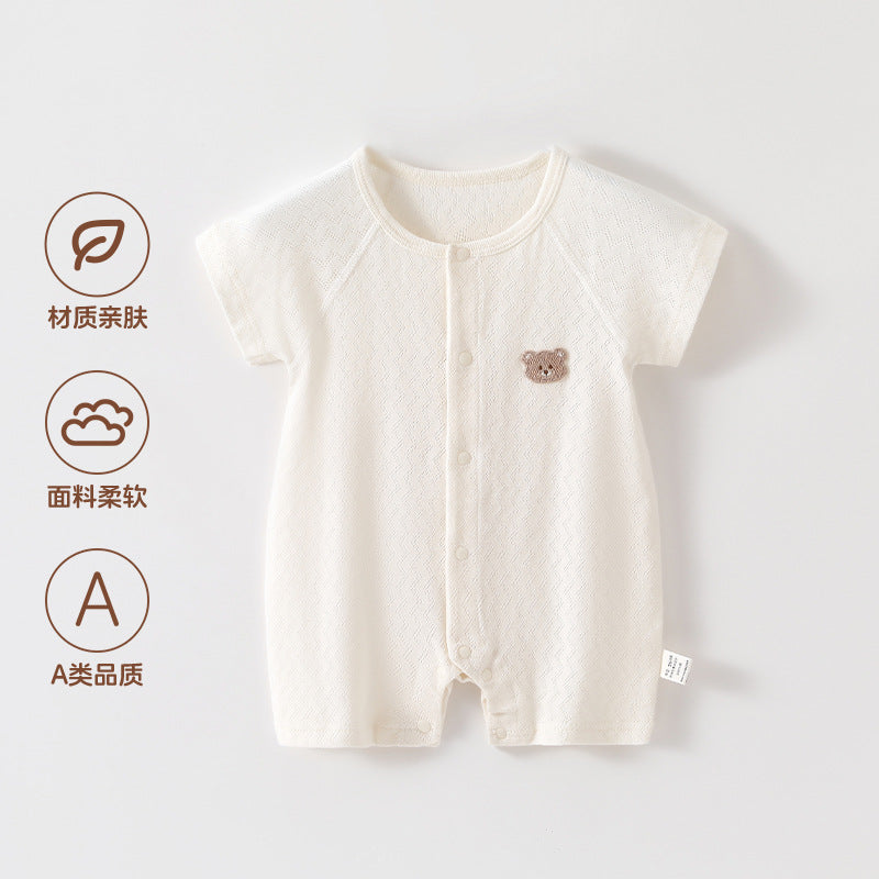 Baby Clothes, Summer Thin-style Pajamas For Newborns And Infants, Outdoor Short-sleeve Air-conditioning Rompers For Boys And Girls, Summer Onesies.