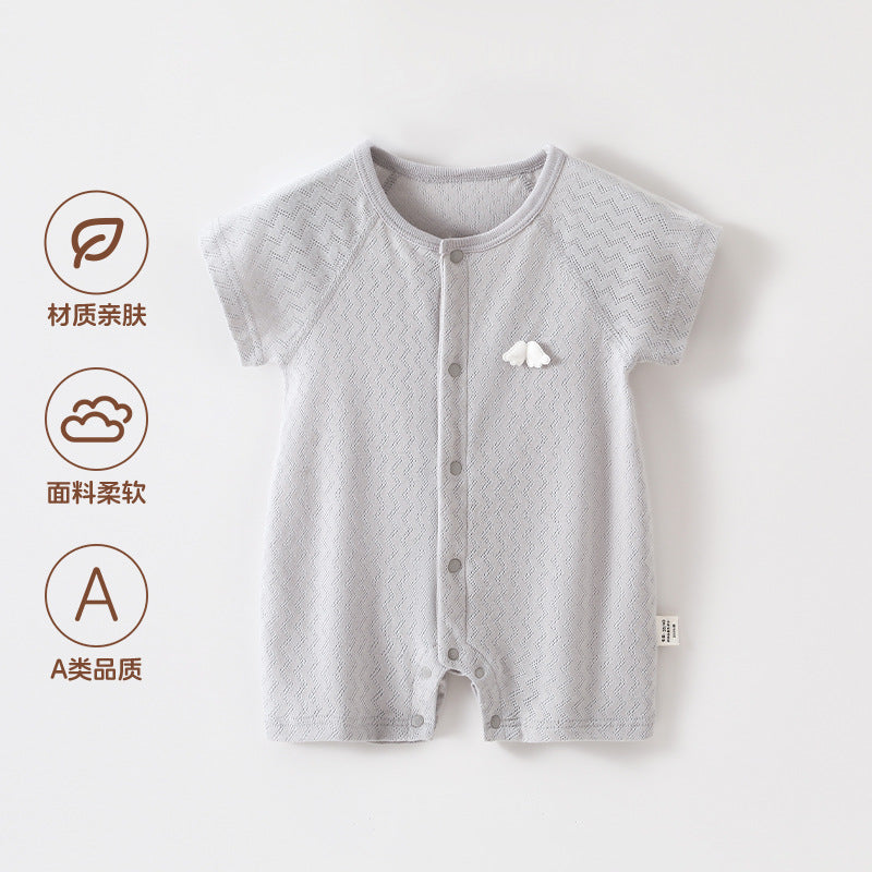 Baby Clothes, Summer Thin-style Pajamas For Newborns And Infants, Outdoor Short-sleeve Air-conditioning Rompers For Boys And Girls, Summer Onesies.