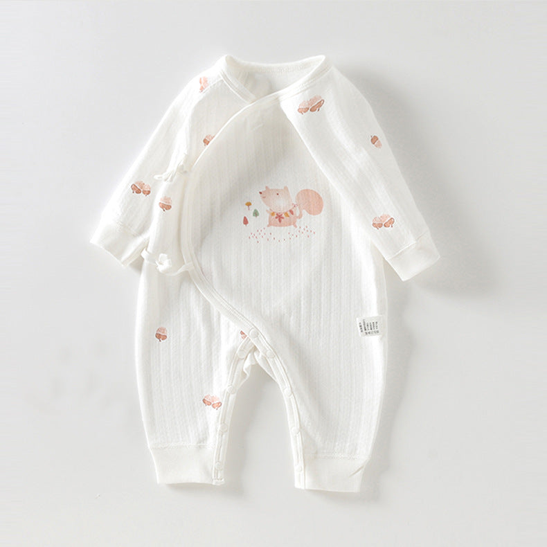 Newborn Baby Clothes Spring And Autumn Newborn Pure Cotton Boneless Butterfly Harper Baby Monk Clothes Autumn Baby Jumpsuit