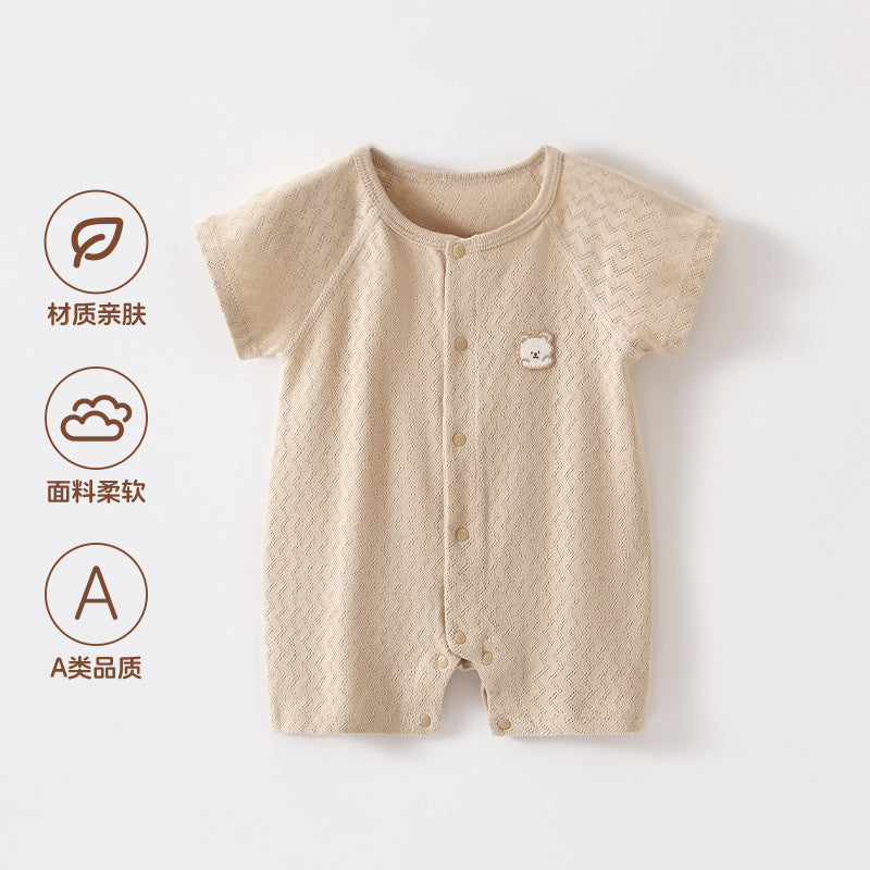 Baby Clothes, Summer Thin-style Pajamas For Newborns And Infants, Outdoor Short-sleeve Air-conditioning Rompers For Boys And Girls, Summer Onesies.