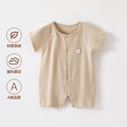 Baby Clothes, Summer Thin-style Pajamas For Newborns And Infants, Outdoor Short-sleeve Air-conditioning Rompers For Boys And Girls, Summer Onesies.