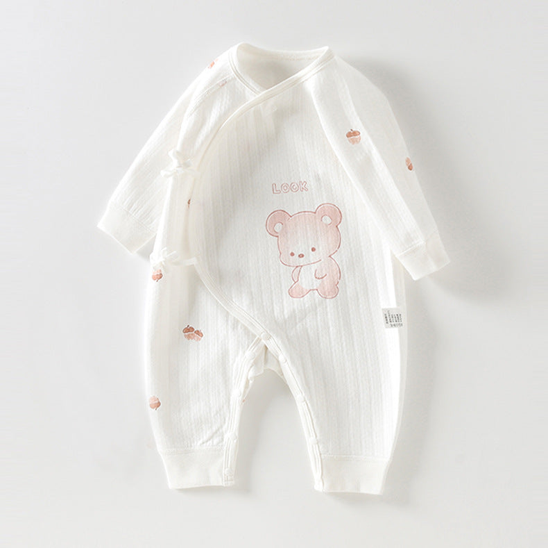Newborn Baby Clothes Spring And Autumn Newborn Pure Cotton Boneless Butterfly Harper Baby Monk Clothes Autumn Baby Jumpsuit