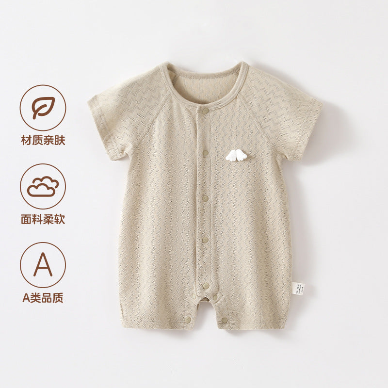 Baby Clothes, Summer Thin-style Pajamas For Newborns And Infants, Outdoor Short-sleeve Air-conditioning Rompers For Boys And Girls, Summer Onesies.