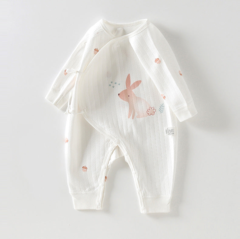 Newborn Baby Clothes Spring And Autumn Newborn Pure Cotton Boneless Butterfly Harper Baby Monk Clothes Autumn Baby Jumpsuit