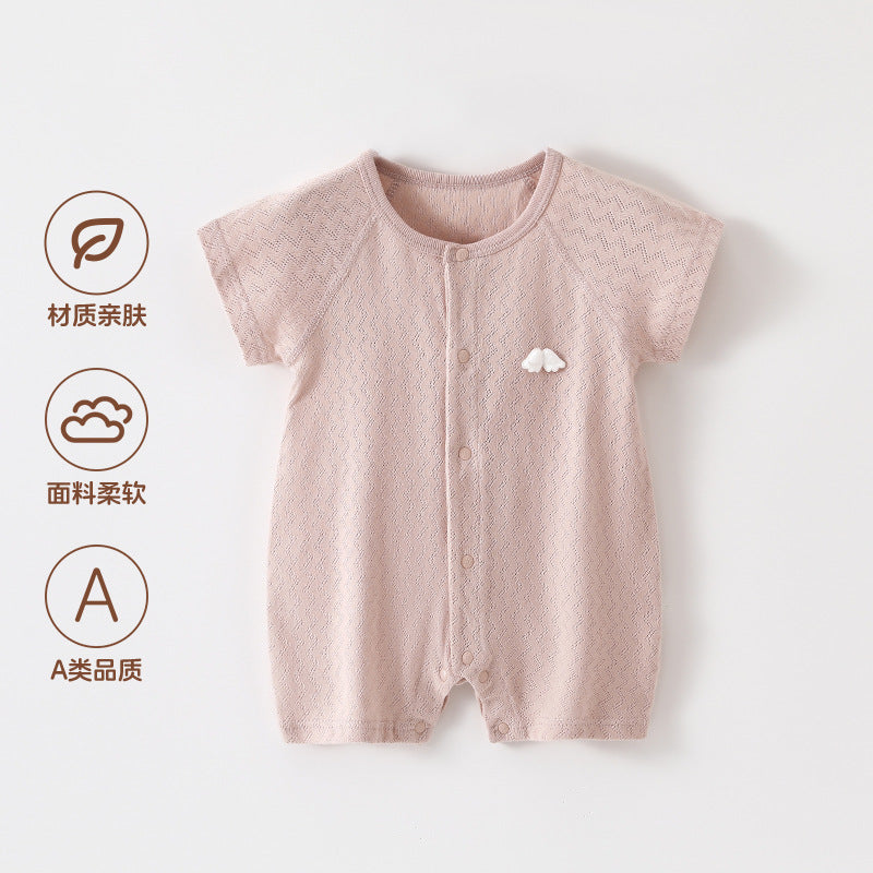 Baby Clothes, Summer Thin-style Pajamas For Newborns And Infants, Outdoor Short-sleeve Air-conditioning Rompers For Boys And Girls, Summer Onesies.
