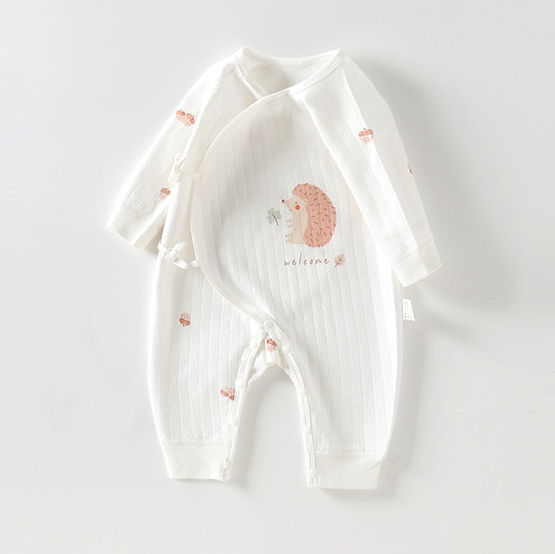 Newborn Baby Clothes Spring And Autumn Newborn Pure Cotton Boneless Butterfly Harper Baby Monk Clothes Autumn Baby Jumpsuit