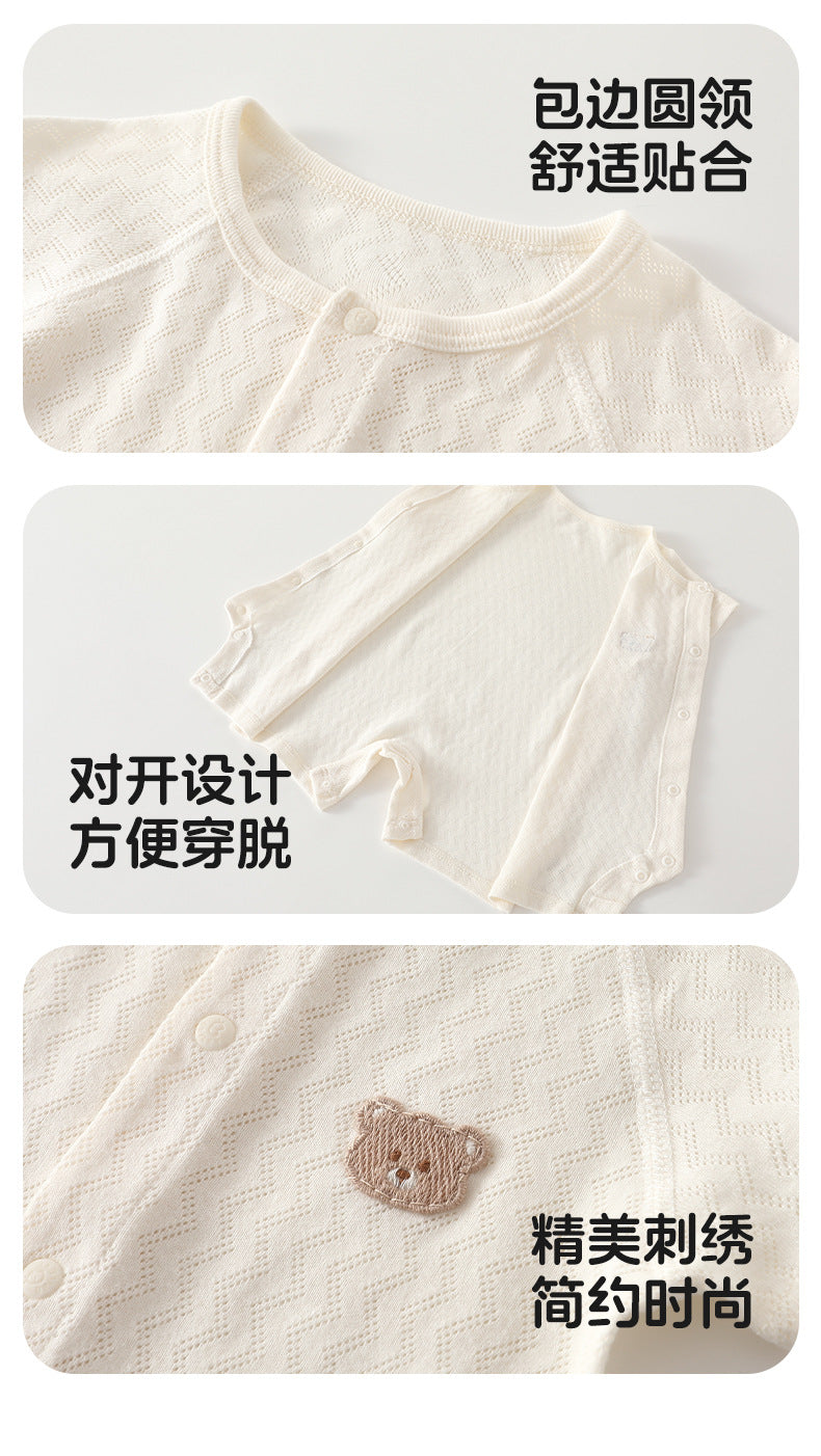 Baby Clothes, Summer Thin-style Pajamas For Newborns And Infants, Outdoor Short-sleeve Air-conditioning Rompers For Boys And Girls, Summer Onesies.