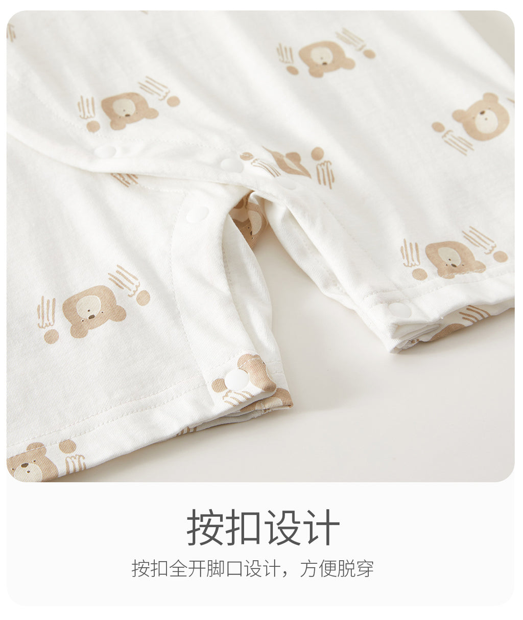 Class A Pure Cotton Summer Rompers For Newborns; Short-sleeved, Thin Summer Outfits Perfect For Boys And Girls To Wear Outdoors.