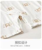 Class A Pure Cotton Summer Rompers For Newborns; Short-sleeved, Thin Summer Outfits Perfect For Boys And Girls To Wear Outdoors.