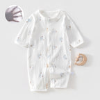 Newborn Baby Jumpsuit Summer Thin Khai Climbing Clothes Baby Ultra-thin Summer Long Sleeve Summer Air Conditioning Clothes Pajamas