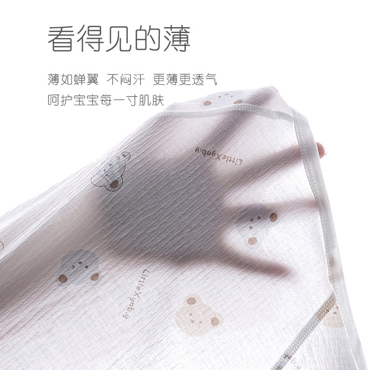 Newborn Baby Jumpsuit Summer Thin Khai Climbing Clothes Baby Ultra-thin Summer Long Sleeve Summer Air Conditioning Clothes Pajamas