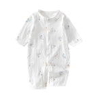 Newborn Baby Jumpsuit Summer Thin Khai Climbing Clothes Baby Ultra-thin Summer Long Sleeve Summer Air Conditioning Clothes Pajamas