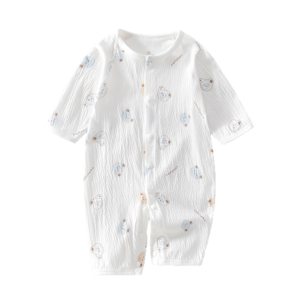 Newborn Baby Jumpsuit Summer Thin Khai Climbing Clothes Baby Ultra-thin Summer Long Sleeve Summer Air Conditioning Clothes Pajamas