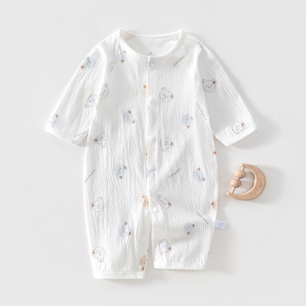 Newborn Baby Jumpsuit Summer Thin Khai Climbing Clothes Baby Ultra-thin Summer Long Sleeve Summer Air Conditioning Clothes Pajamas