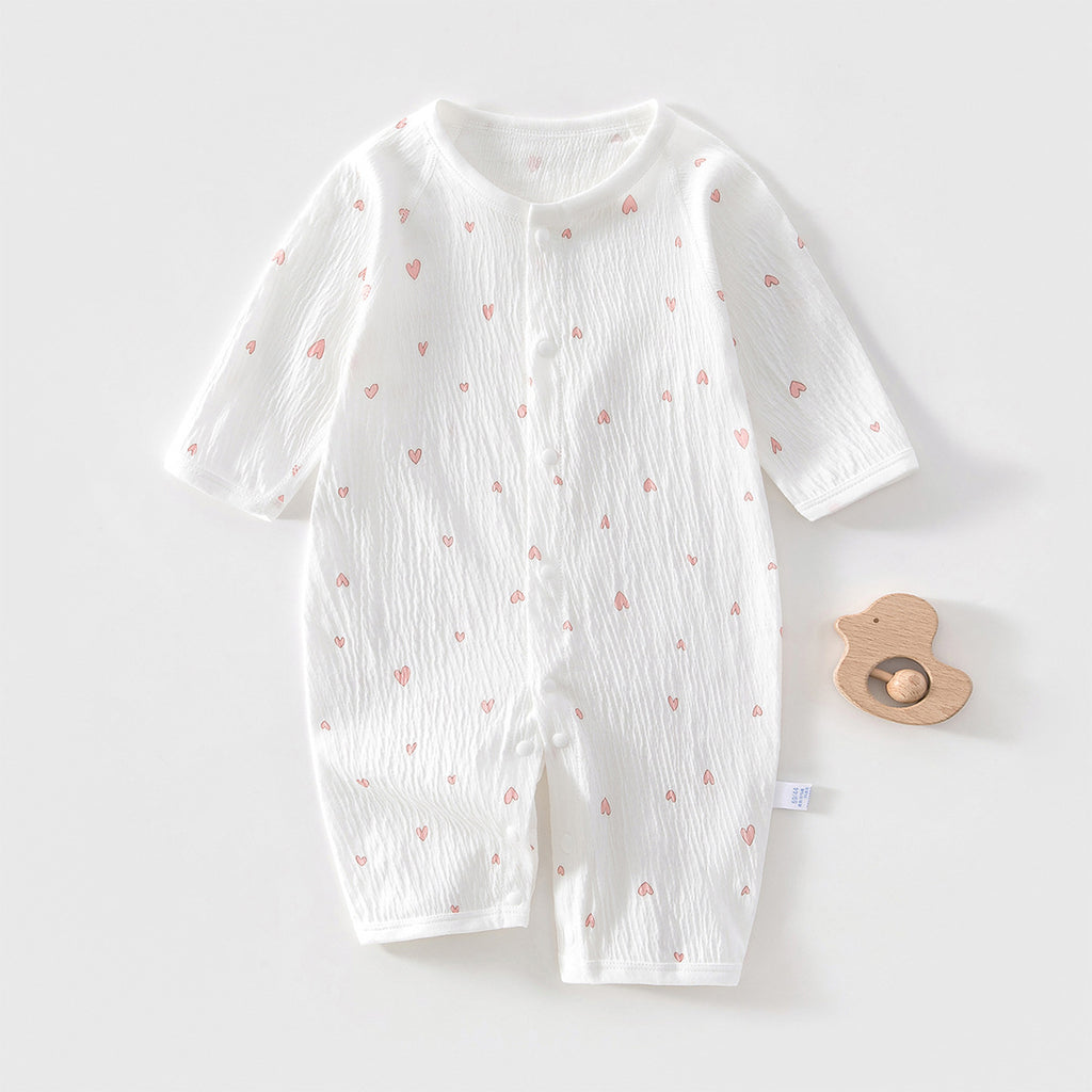 Newborn Baby Jumpsuit Summer Thin Khai Climbing Clothes Baby Ultra-thin Summer Long Sleeve Summer Air Conditioning Clothes Pajamas