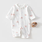 Newborn Baby Jumpsuit Summer Thin Khai Climbing Clothes Baby Ultra-thin Summer Long Sleeve Summer Air Conditioning Clothes Pajamas