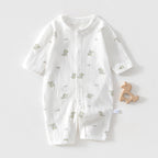 Newborn Baby Jumpsuit Summer Thin Khai Climbing Clothes Baby Ultra-thin Summer Long Sleeve Summer Air Conditioning Clothes Pajamas