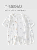Newborn Baby Jumpsuit Summer Thin Khai Climbing Clothes Baby Ultra-thin Summer Long Sleeve Summer Air Conditioning Clothes Pajamas