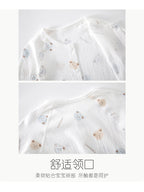 Newborn Baby Jumpsuit Summer Thin Khai Climbing Clothes Baby Ultra-thin Summer Long Sleeve Summer Air Conditioning Clothes Pajamas