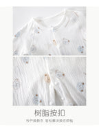 Newborn Baby Jumpsuit Summer Thin Khai Climbing Clothes Baby Ultra-thin Summer Long Sleeve Summer Air Conditioning Clothes Pajamas