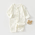 Newborn Baby Summer Thin Pure Cotton Jumpsuit For Boys And Girls Baby's Hatshirt Climbing Wear Breathable Mesh Long Sleeve Air-conditioning Suit