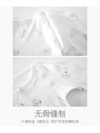 Newborn Baby Jumpsuit Summer Thin Khai Climbing Clothes Baby Ultra-thin Summer Long Sleeve Summer Air Conditioning Clothes Pajamas