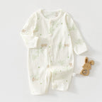 Newborn Baby Summer Thin Pure Cotton Jumpsuit For Boys And Girls Baby's Hatshirt Climbing Wear Breathable Mesh Long Sleeve Air-conditioning Suit