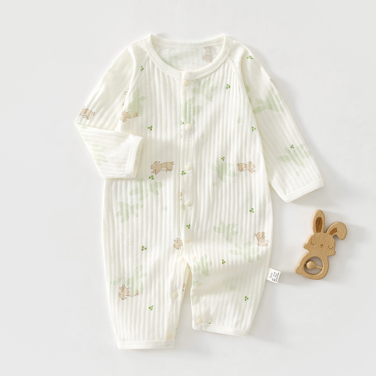 Newborn Baby Summer Thin Pure Cotton Jumpsuit For Boys And Girls Baby's Hatshirt Climbing Wear Breathable Mesh Long Sleeve Air-conditioning Suit