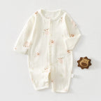Newborn Baby Summer Thin Pure Cotton Jumpsuit For Boys And Girls Baby's Hatshirt Climbing Wear Breathable Mesh Long Sleeve Air-conditioning Suit