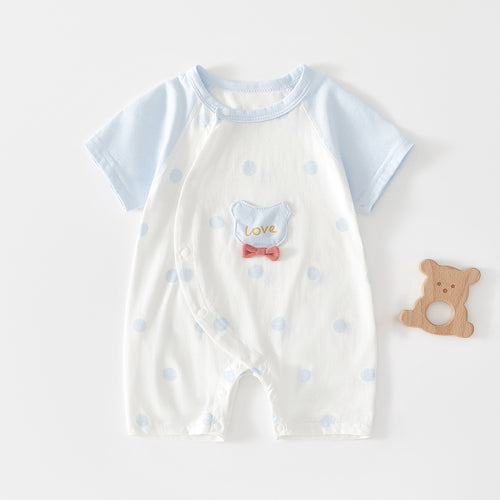 Baby Romper, Summer Thin Cotton Short-sleeve Bodysuit For Infants, Unisex Newborn Clothing, Class A Short-sleeved Crawling Suit.