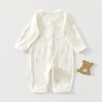 Newborn Baby Summer Thin Pure Cotton Jumpsuit For Boys And Girls Baby's Hatshirt Climbing Wear Breathable Mesh Long Sleeve Air-conditioning Suit