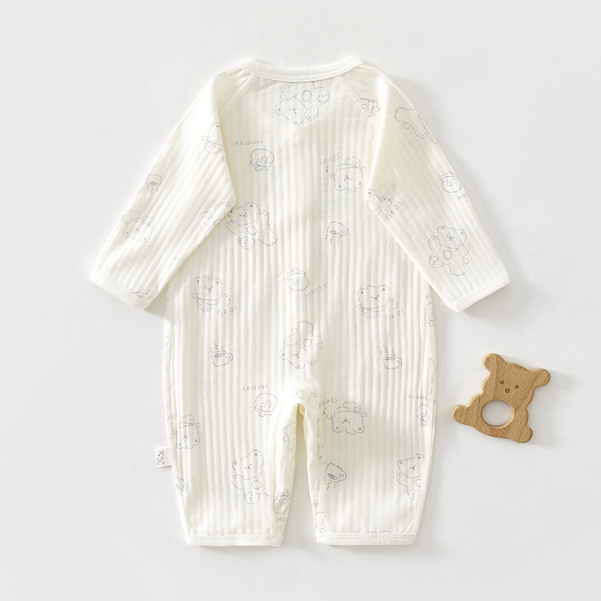 Newborn Baby Summer Thin Pure Cotton Jumpsuit For Boys And Girls Baby's Hatshirt Climbing Wear Breathable Mesh Long Sleeve Air-conditioning Suit