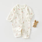 Newborn Baby Summer Thin Pure Cotton Jumpsuit For Boys And Girls Baby's Hatshirt Climbing Wear Breathable Mesh Long Sleeve Air-conditioning Suit