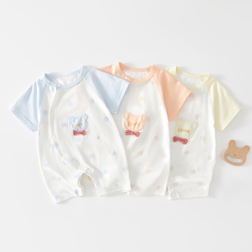 Baby Romper, Summer Thin Cotton Short-sleeve Bodysuit For Infants, Unisex Newborn Clothing, Class A Short-sleeved Crawling Suit.